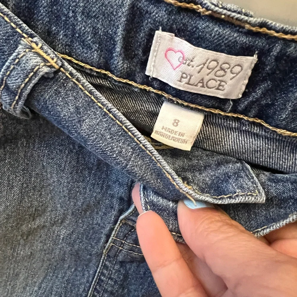 Children's Place Girls Blue Jean Skirt Size 8 Adjustable waist EUC